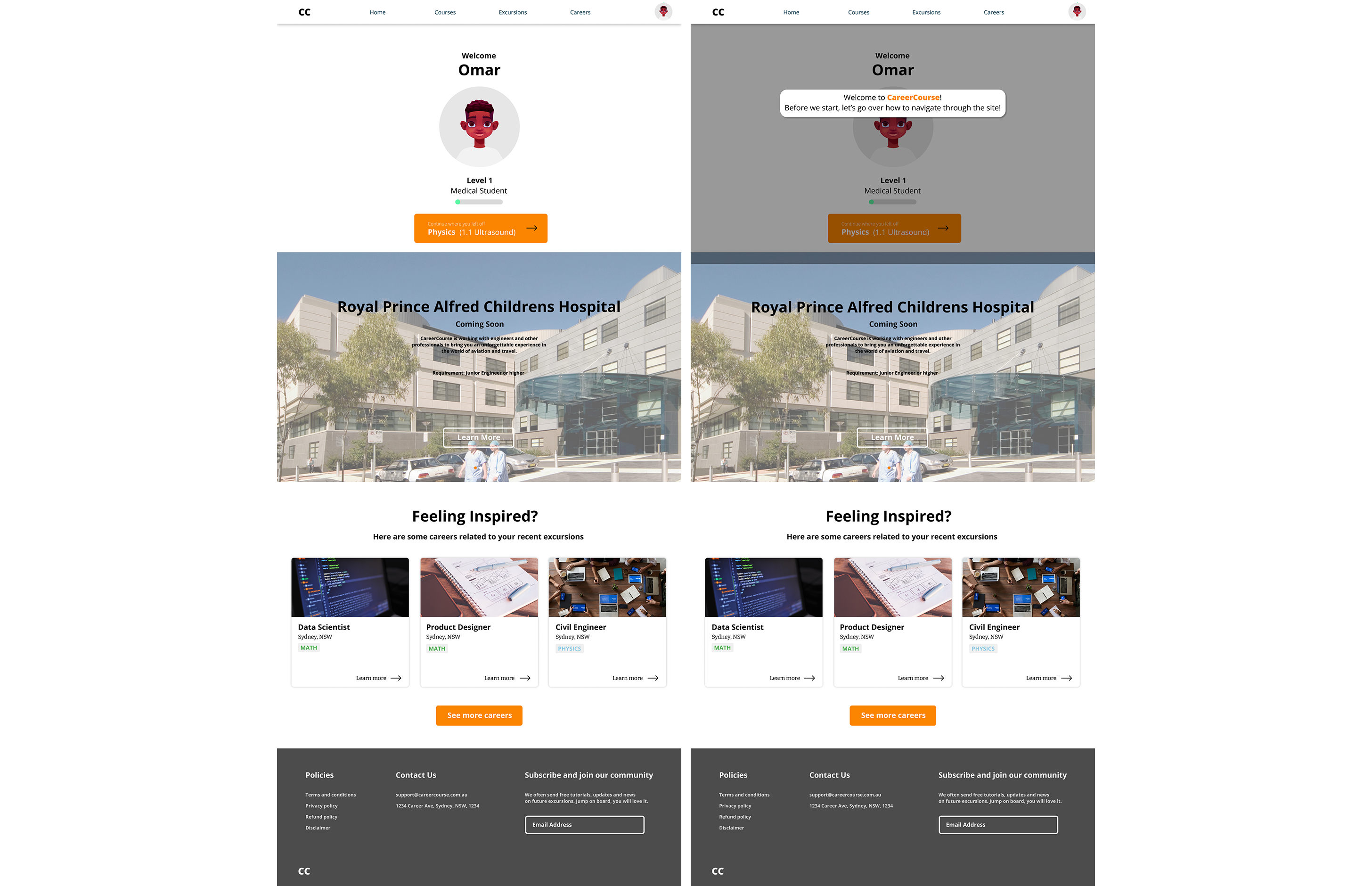 CareerCourse Avatar Customization Page
