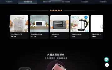 Row of cooking appliances with prices